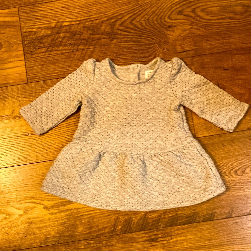 Gap grey with black polka dot dress 6-12m